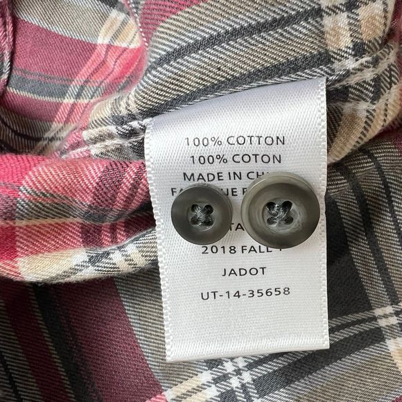 Untuckit‎ Mens Jadot Gray Pink Plaid Cotton Long Sleeve Button Up Shirt XL - Picture 5 of 5